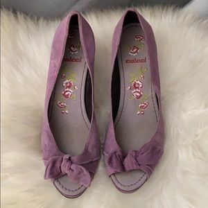 Lavender Suede Pumps Size 8